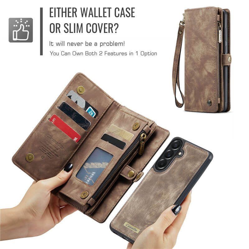 CaseMe Samsung Galaxy A57 2-in-1 Magnetic Wallet Case with Wrist Strap