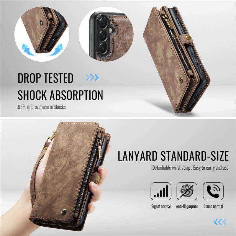 CaseMe Samsung Galaxy A57 2-in-1 Magnetic Wallet Case with Wrist Strap