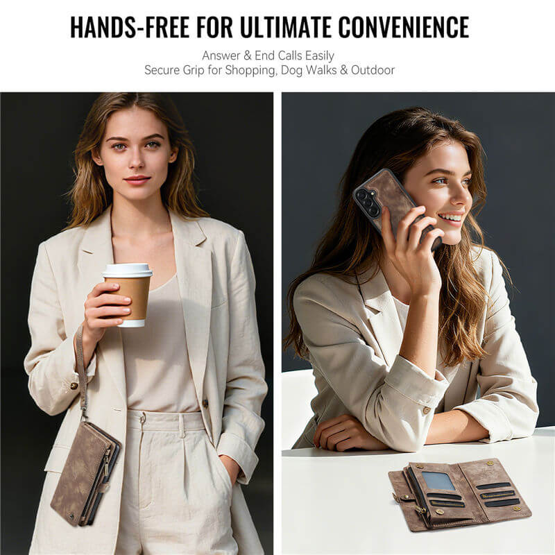 CaseMe Samsung Galaxy A57 2-in-1 Magnetic Wallet Case with Wrist Strap