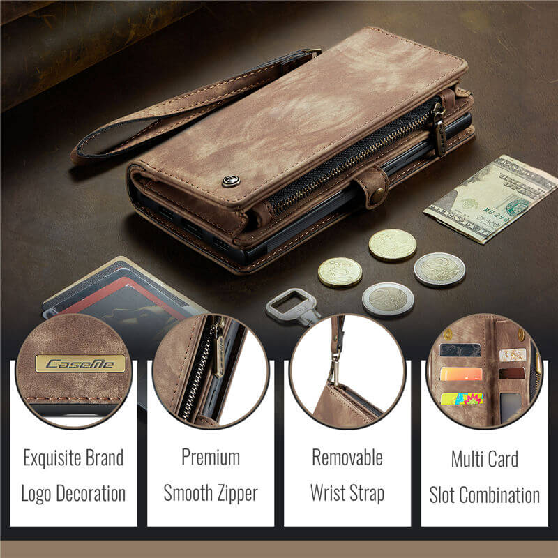 CaseMe Samsung Galaxy A57 2-in-1 Magnetic Wallet Case with Wrist Strap