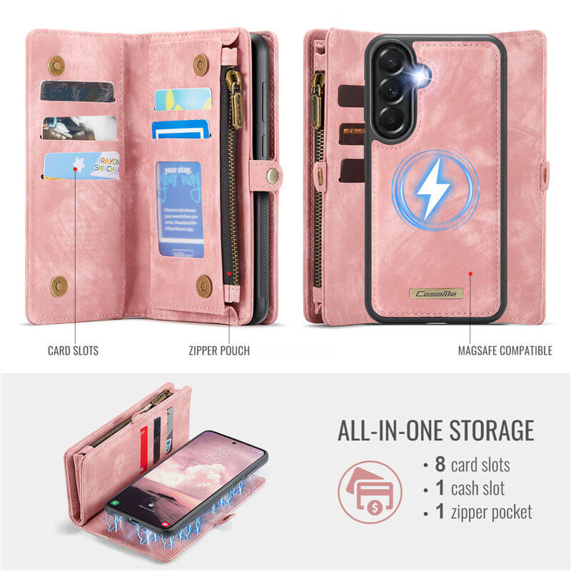 CaseMe Samsung Galaxy A57 2-in-1 Magnetic Wallet Case with Wrist Strap
