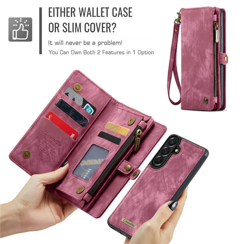 CaseMe Samsung Galaxy A57 2-in-1 Magnetic Wallet Case with Wrist Strap