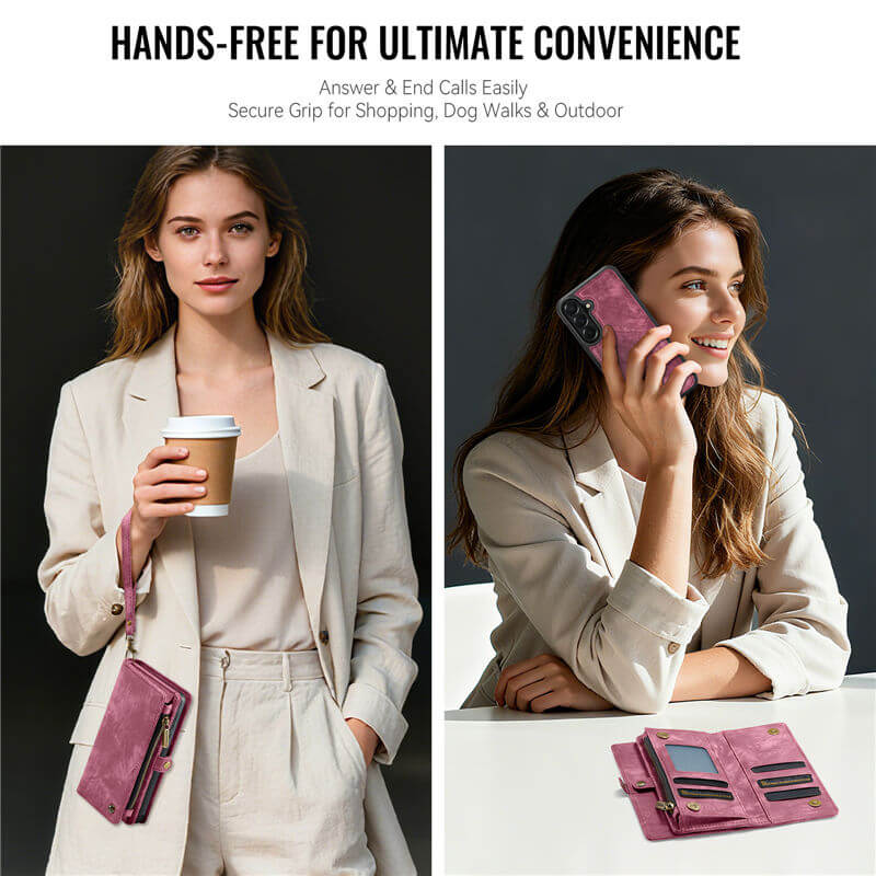 CaseMe Samsung Galaxy A57 2-in-1 Magnetic Wallet Case with Wrist Strap