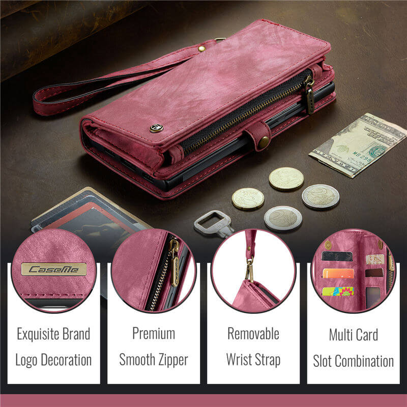 CaseMe Samsung Galaxy A57 2-in-1 Magnetic Wallet Case with Wrist Strap