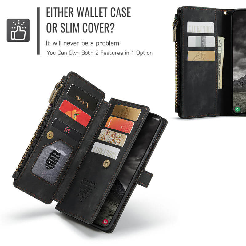 CaseMe Samsung Galaxy A57 Wallet Leather Case with Wrist Strap