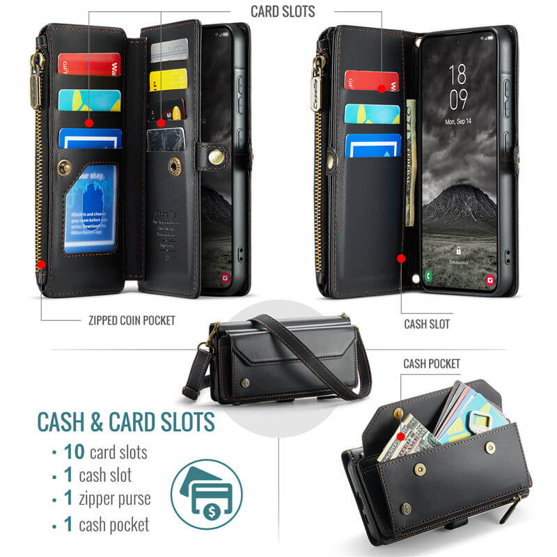CaseMe Samsung Galaxy A57 Wallet RFID Blocking Crossbody Phone Case