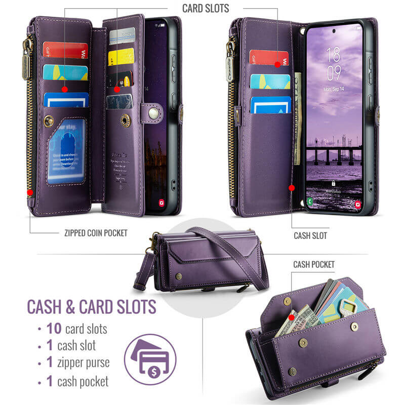 CaseMe Samsung Galaxy A57 Wallet RFID Blocking Crossbody Phone Case