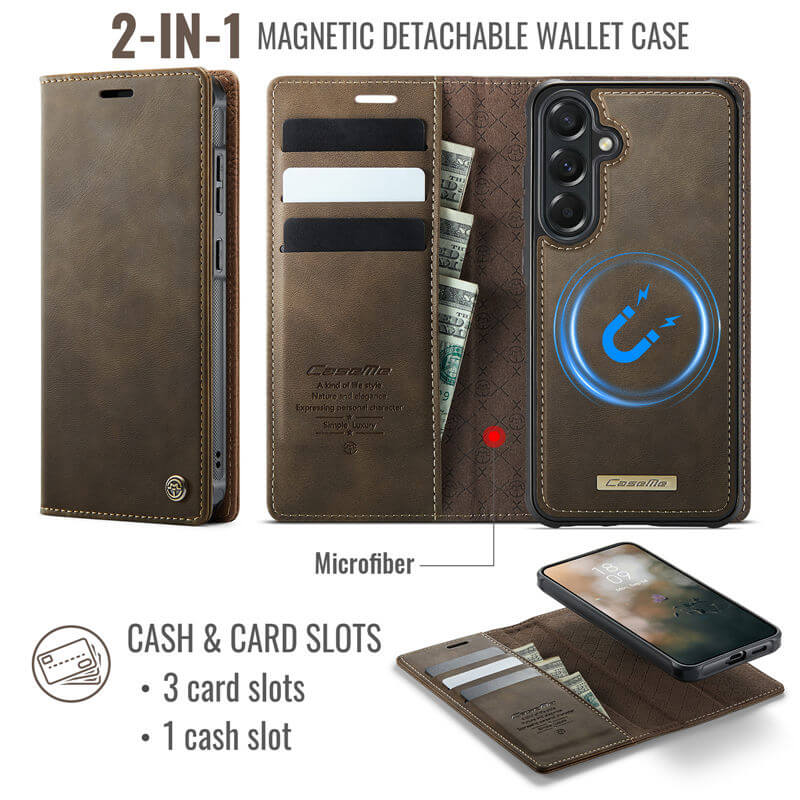 CaseMe Samsung Galaxy A57 2-in-1 Magnetic Wallet Case