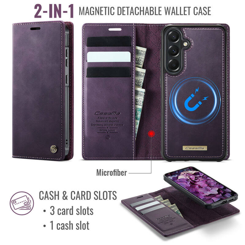 CaseMe Samsung Galaxy A57 2-in-1 Magnetic Wallet Case