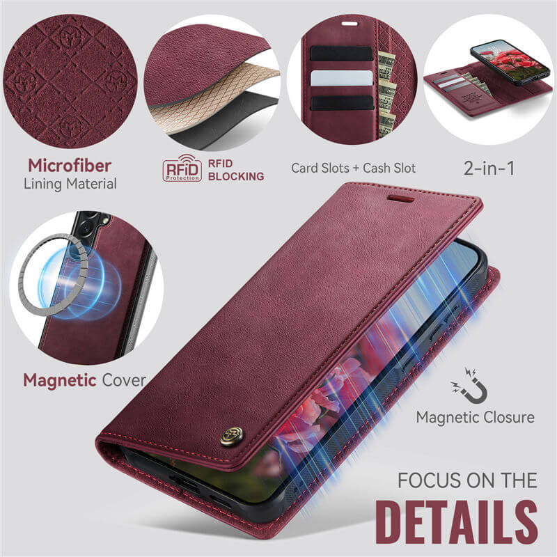 CaseMe Samsung Galaxy A57 2-in-1 Magnetic Wallet Case