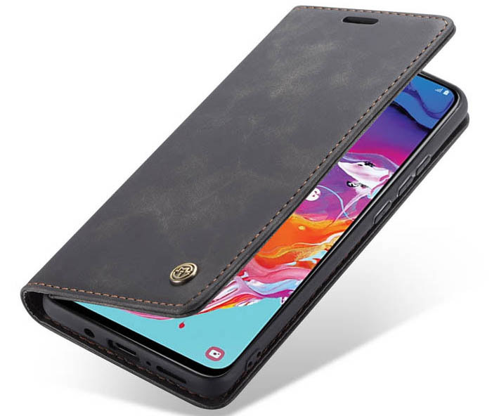 CaseMe Samsung Galaxy A70 Retro Wallet Kickstand Magnetic Flip Leather Case