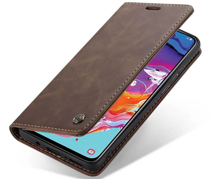 CaseMe Samsung Galaxy A70 Retro Wallet Kickstand Magnetic Flip Leather Case