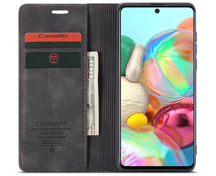 CaseMe Samsung Galaxy A71 Wallet Kickstand Magnetic Flip Leather Case