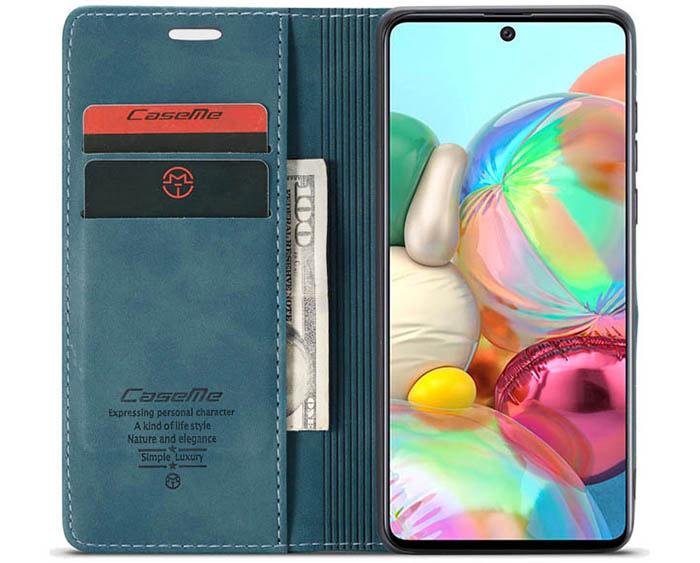 CaseMe Samsung Galaxy A71 Wallet Kickstand Magnetic Flip Leather Case