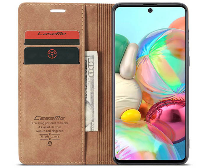 CaseMe Samsung Galaxy A71 Wallet Kickstand Magnetic Flip Leather Case