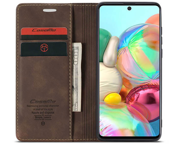 CaseMe Samsung Galaxy A71 Wallet Kickstand Magnetic Flip Leather Case