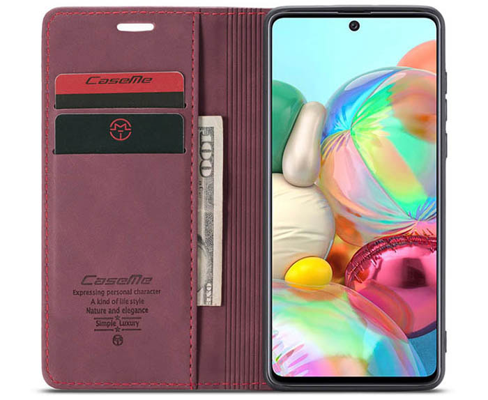 CaseMe Samsung Galaxy A71 Wallet Kickstand Magnetic Flip Leather Case