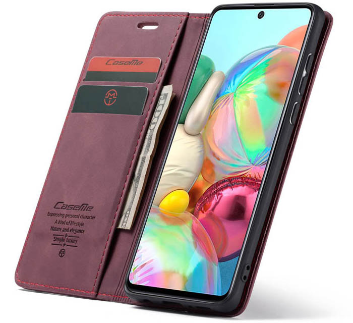 CaseMe Samsung Galaxy A71 Wallet Kickstand Magnetic Flip Leather Case