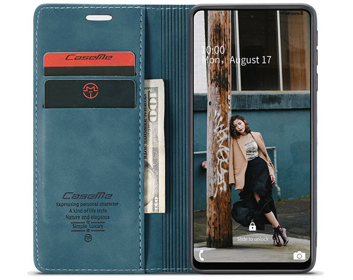 CaseMe Samsung Galaxy A72 Wallet Kickstand Magnetic Flip Leather Case