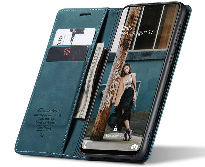 CaseMe Samsung Galaxy A72 Wallet Kickstand Magnetic Flip Leather Case