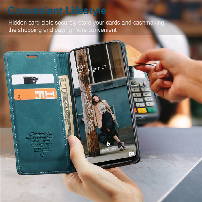 CaseMe Samsung Galaxy A72 5G Wallet Kickstand Magnetic Case Blue