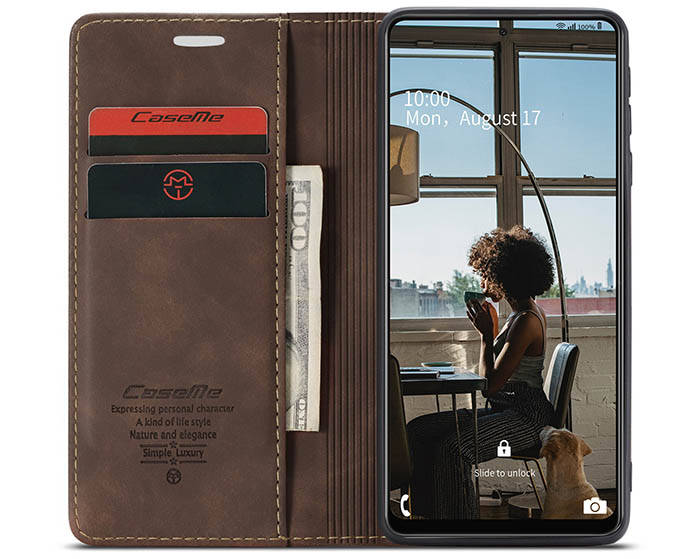 CaseMe Samsung Galaxy A72 Wallet Kickstand Magnetic Flip Leather Case