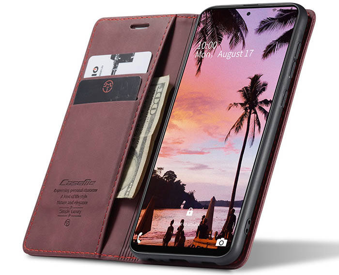 CaseMe Samsung Galaxy A72 Wallet Kickstand Magnetic Flip Leather Case