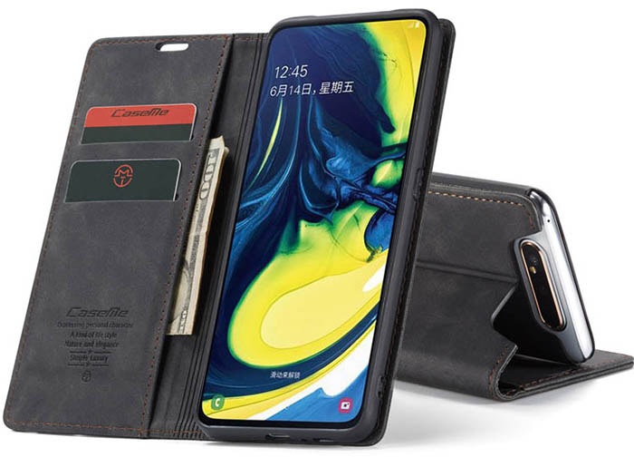 CaseMe Samsung Galaxy A80 Wallet Kickstand Magnetic Flip Leather Case