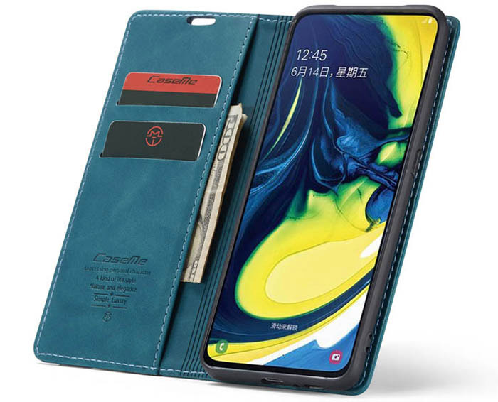 CaseMe Samsung Galaxy A80 Wallet Kickstand Magnetic Flip Leather Case