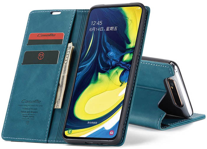 CaseMe Samsung Galaxy A80 Wallet Kickstand Magnetic Flip Leather Case