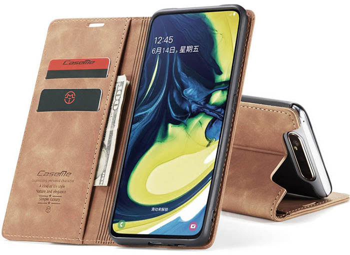 CaseMe Samsung Galaxy A80 Wallet Kickstand Magnetic Flip Leather Case