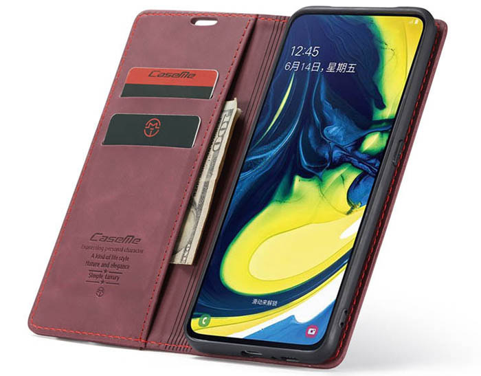 CaseMe Samsung Galaxy A80 Wallet Kickstand Magnetic Flip Leather Case