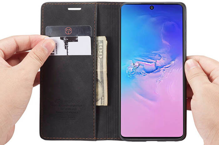 CaseMe Samsung Galaxy A91/S10 Lite Wallet Kickstand Magnetic Flip Leather Case