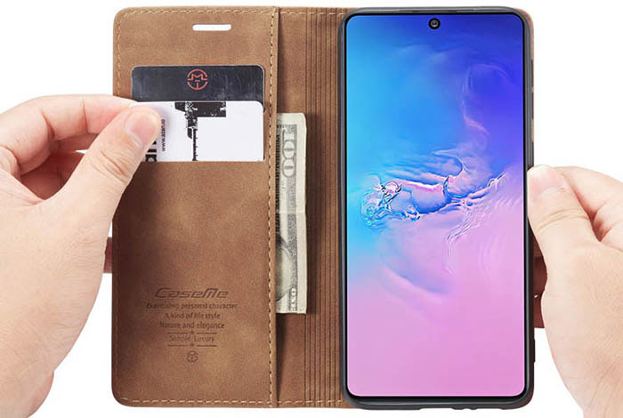 CaseMe Samsung Galaxy A91/S10 Lite Wallet Kickstand Magnetic Flip Leather Case