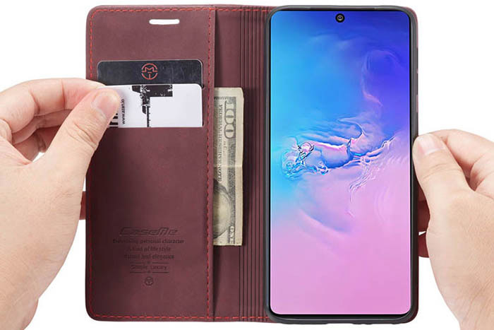 CaseMe Samsung Galaxy A91/S10 Lite Wallet Kickstand Magnetic Flip Leather Case