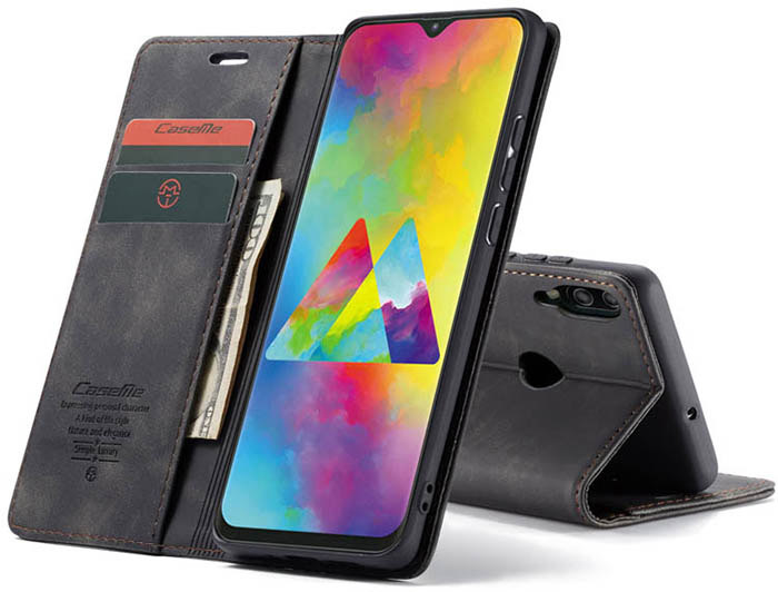 CaseMe Samsung Galaxy M20 Wallet Kickstand Magnetic Flip Leather Case