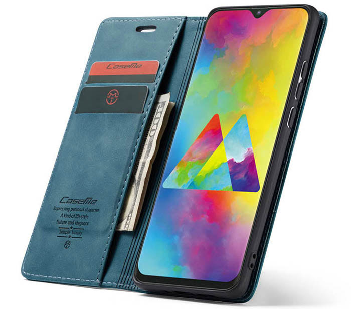 CaseMe Samsung Galaxy M20 Wallet Kickstand Magnetic Flip Leather Case