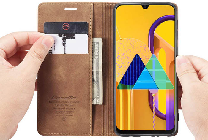 CaseMe Samsung Galaxy M30S/M21 Wallet Kickstand Magnetic Flip Leather Case