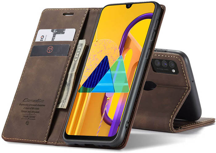 CaseMe Samsung Galaxy M30S/M21 Wallet Kickstand Magnetic Flip Leather Case