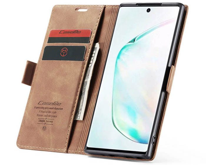 CaseMe Samsung Galaxy Note 10 Wallet Kickstand Magnetic Flip Leather Case