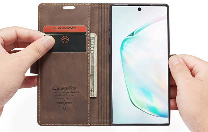 CaseMe Samsung Galaxy Note 10 Wallet Kickstand Magnetic Flip Leather Case