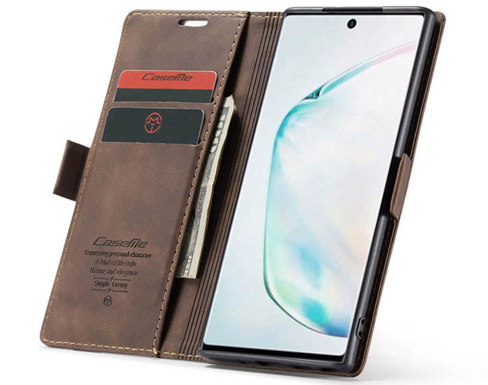 CaseMe Samsung Galaxy Note 10 Wallet Kickstand Magnetic Flip Leather Case