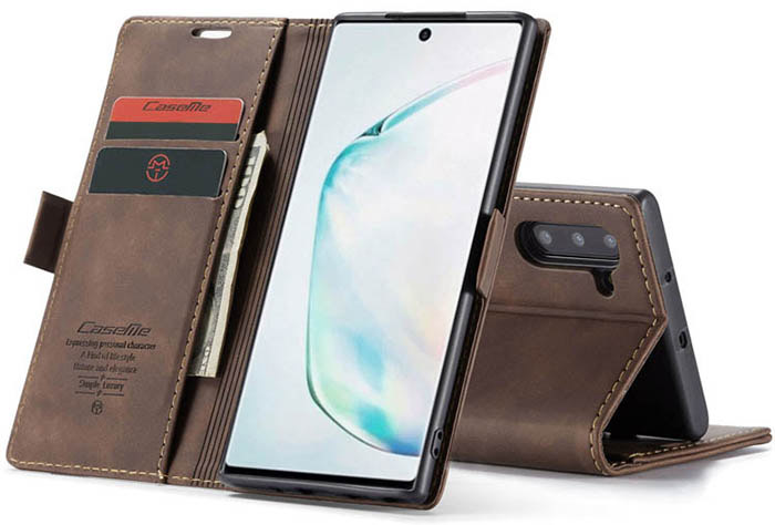 CaseMe Samsung Galaxy Note 10 Wallet Kickstand Magnetic Flip Leather Case