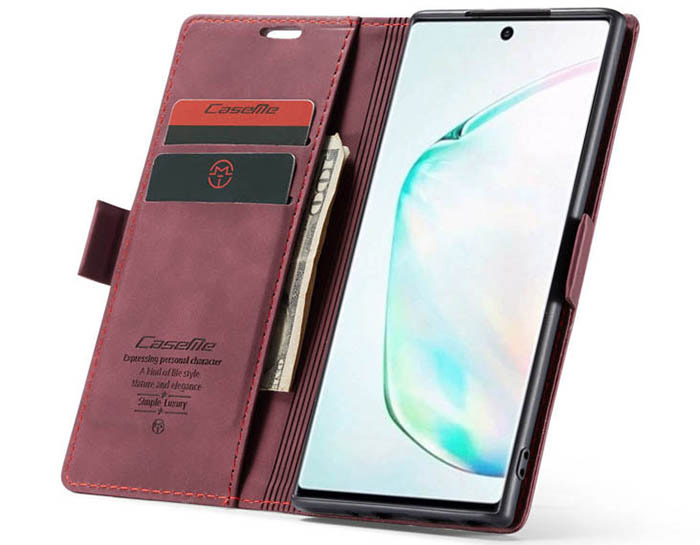 CaseMe Samsung Galaxy Note 10 Wallet Kickstand Magnetic Flip Leather Case