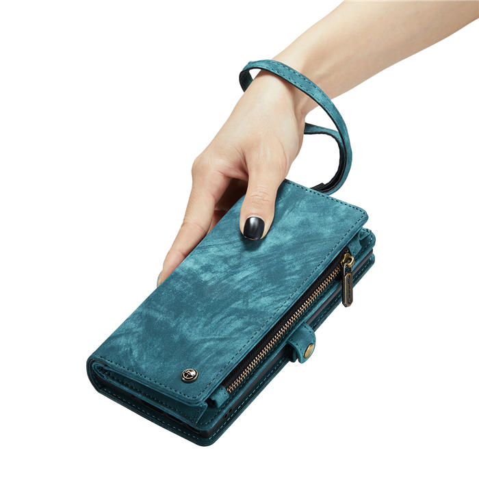 CaseMe Samsung Galaxy Note 10 Plus Zipper Wallet Magnetic Detachable 2 in 1 Case with Wrist Strap