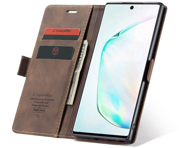 CaseMe Samsung Galaxy Note 10 Plus Wallet Kickstand Magnetic Flip Leather Case