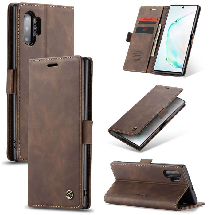 CaseMe Samsung Galaxy Note 10 Plus Wallet Stand Flip Case Coffee