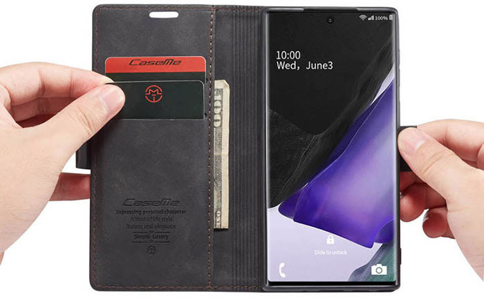 CaseMe Samsung Galaxy Note 20 Wallet Kickstand Magnetic Flip Leather Case