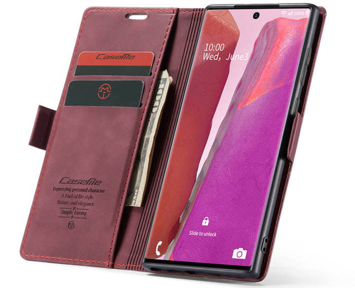 CaseMe Samsung Galaxy Note 20 Wallet Kickstand Magnetic Flip Leather Case