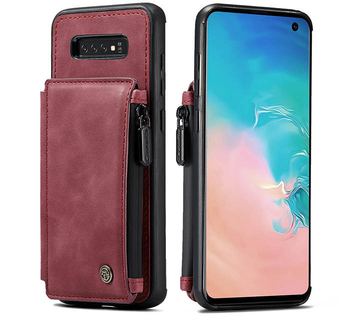 CaseMe Samsung Galaxy S10 Zipper Pocket Card Slots Case